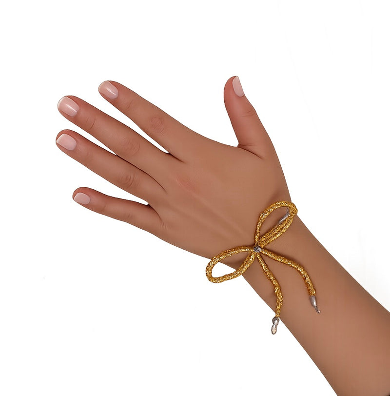 GOLD HAND-TIED BOW