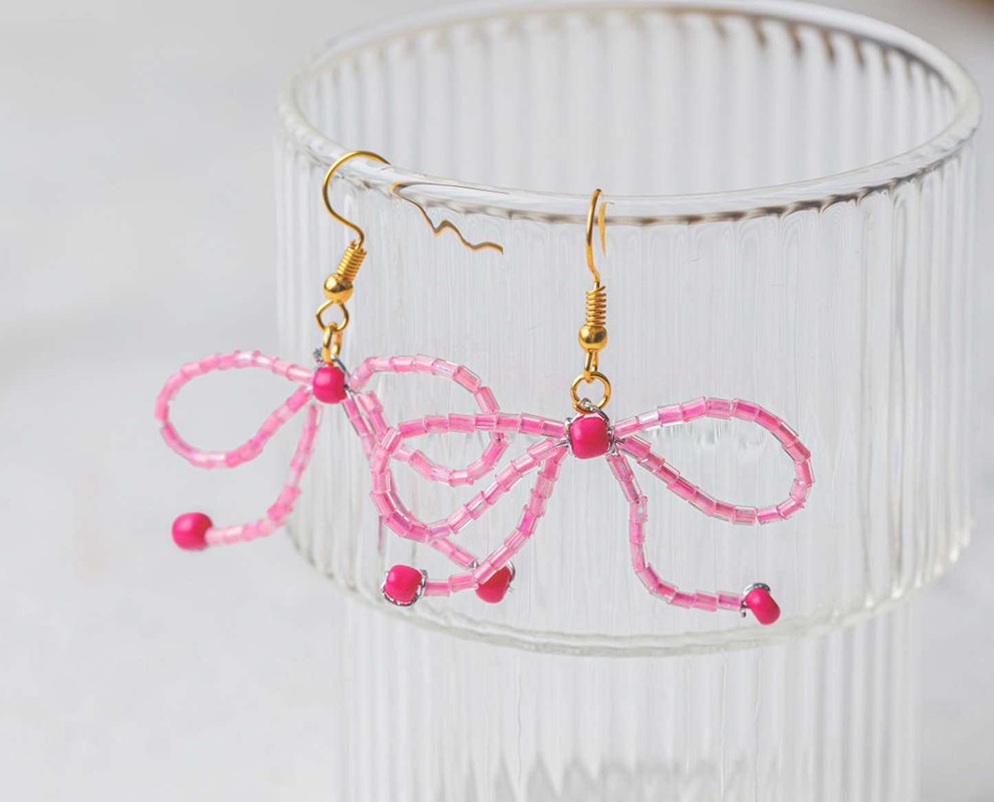 Pink Bow Earrings