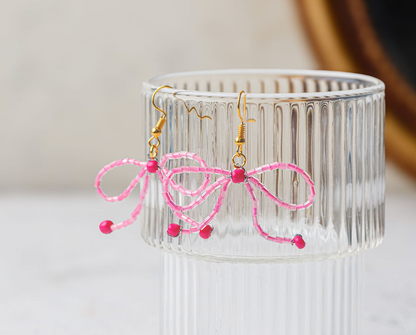 Pink Bow Earrings